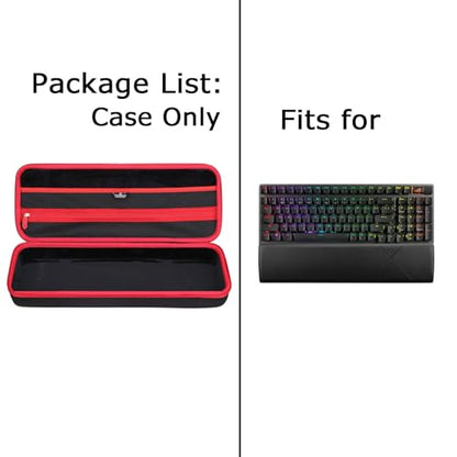 Tourmate Hard Storage Case for ASUS ROG Strix Scope II 96 Wireless Gaming Keyboard - Travel Case for RK ROYALKLUDGE RK98/RK96/N80/RK61,Aula F87/HERO 68/ S98 Pro(Only Box) (Black & Red) - color: Black & Red
