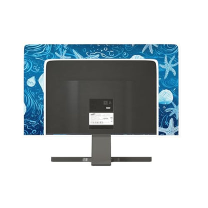 Blue Starfish Shell Waterproof TV Cover 40, 41, 42，43 Inch Marine Weatherproof Television Screen Covers Sleeve Compatible with PC Desktop and TVs LED LCD OLED Anti-Static Dustproof Protective - color: blue, size: 40-43 Inch for tv cover