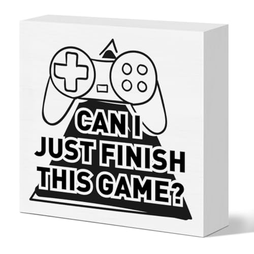 Gamming Desk Decor, Gaming Decor Gifts for Gammer Boys Teens Room Bedroom Game Room Decoration and Accessories, Wooden Box Sign 5 x 5 Inch - color: Game