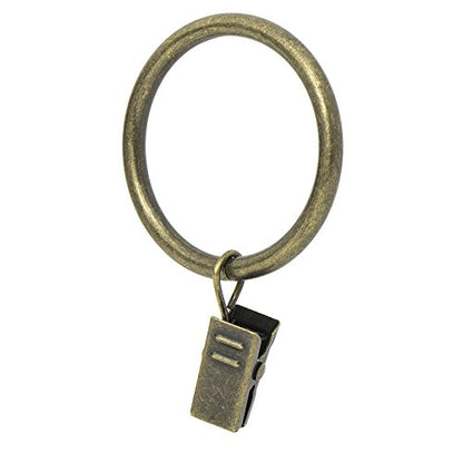Ivilon Drapery Curtain Clip Rings - Clips Ring for Curtain Panels 1.7", Set of 14 - Antique Brass - color: Antique Brass, size: Set of 14 (1.7")