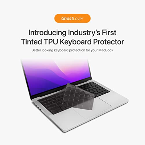 GhostCover Original Premium Ultra Thin Keyboard Cover Protector, Compatible with 2021-2026 MacBook Pro 14"/16" M1-M5 Pro/Max, 2022-2026 M2-M5 MacBook Air 13"/15", US ANSI Layout, Translucent - color: Translucent Tinted