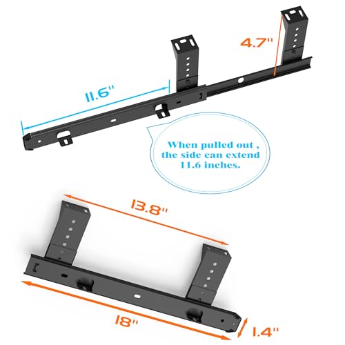 FRMSAET Heavy Duty 12/14/16/18 inches Thickness Steel Construction Ball Bearing Keyboard Slides Keyboard Drawer Slides Tray Accessories Cabinet Furniture Hardware Rails (18 inches, Black) - color: Black, size: 18 Inch