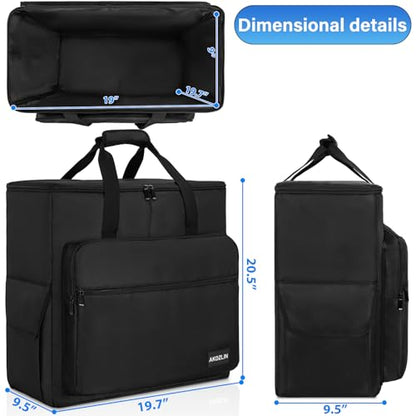 AKOZLIN PC Travel Case Desktop Carrying Case PC Bag Padded Nylon Carry Tote Bag for Transporting Computer Tower PC Chassis Keyboard Mouse Accessories Black - color: Black