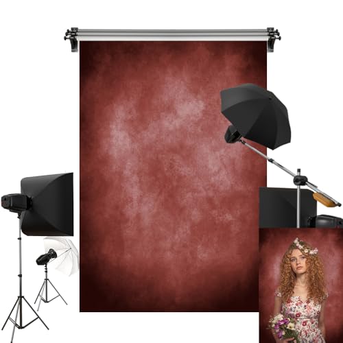 Kate 6.5x10ft/2x3m Red Abstract Backdrop Retro Dark Red Texture Portrait Photography Backgrounds Studio Props - color: Red, size: 6.5x10ft