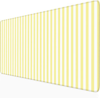 Yellow Striped Desk Mat Cute Pastel XXL Large Gaming Mouse Pad Desk Pad Kawaii Aesthetic Home Office Decor Cozy Keyboard Laptop Computer Mat - color: A2- Yellow