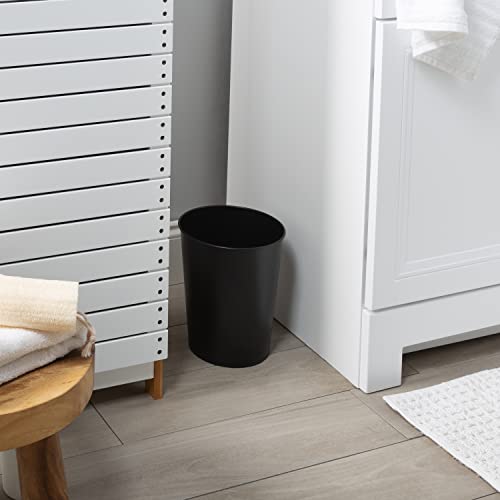 Bath Bliss 5 Liter Small Wastebasket | 2 Pack | Round Open Top | Trash Can | Bathroom | Bedroom | Kitchen | Office | Dorm | Disposal Waste Bin | Garbage | Matte Black - color: Black, size: 2 Pack