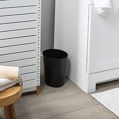 Bath Bliss 5 Liter Small Wastebasket | 2 Pack | Round Open Top | Trash Can | Bathroom | Bedroom | Kitchen | Office | Dorm | Disposal Waste Bin | Garbage | Matte Black - color: Black, size: 2 Pack