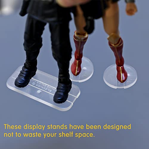 56PCS Action Figure Stand Bases, Assembly Display Holder Accessories, Fit for Most 6inch Figures, Transparent/ Mix Square & Round Shape - color: Transparent(Square&Round)
