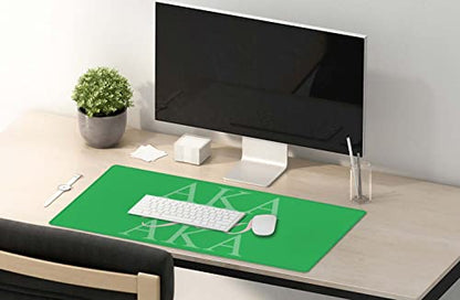 SSOIU Extended Gaming Mouse Pad (35.5x15.7 in), Large Stable Rubber Base Mousepad with Stitched Edges, Keyboard Mouse Mat Desk Pad for Work, Game, Office, Home - AkA 1908 Cool Design Green Color - color: Aka 1908