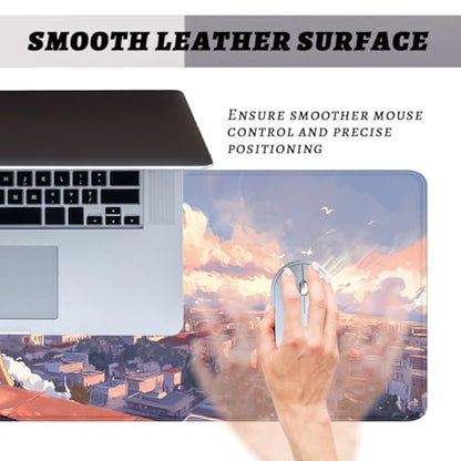 Anime Sunset Gaming Mouse Pad Golden Sky Dream XL Mouse Pad Large Mousepad Extended Laptop Keyboard Mat Gaming Desk Pad Mouse Mat Office Computer Keyboard Laptop 31.5"x11.8" - color: Anime Sunset, size: 31.5L x 11.8W inches