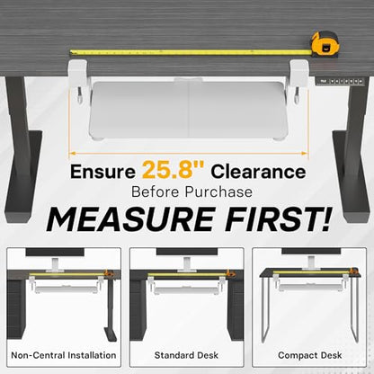BONTEC KMT01-PJ Under Desk Keyboard Tray, Pull-Out Keyboard & Mouse Platform with C-Clamp, 20 x 11.8 in Space-Saving Ergonomic Slide-Out Drawer, White - color: White, size: 20" x 11.8"