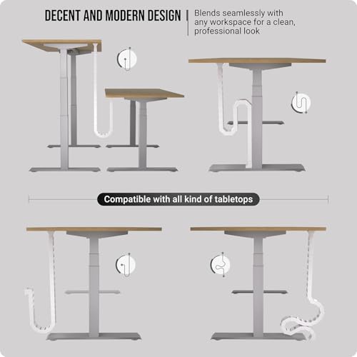 Ultimate Setup Under Desk Cable Management Vertebrae - Perfect for Sit Stand Desk - White, 133 cm - color: White