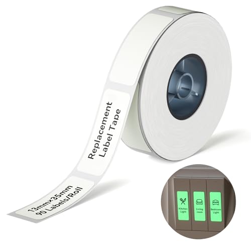 NIIMBOT Thermal Transfer Labels 0.52''x1.38'', for B18/N1 Label Maker, Long Storage Time, for Office Home Small Businesses Switch Labeling, Luminous Sticker(13mmx35mm) - color: 0.51''×1.38''-luminous