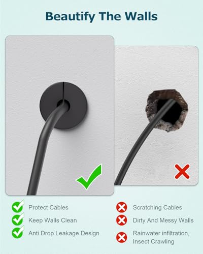 6 Pack Starlink Wall Grommets - 3/4 Inch Rubber Bushing Grommet for Starlink Dishy Ethernet Cable - 19mm Hole - Waterproof Cable Routing Kit - Black - color: Black, size: 6 PCS