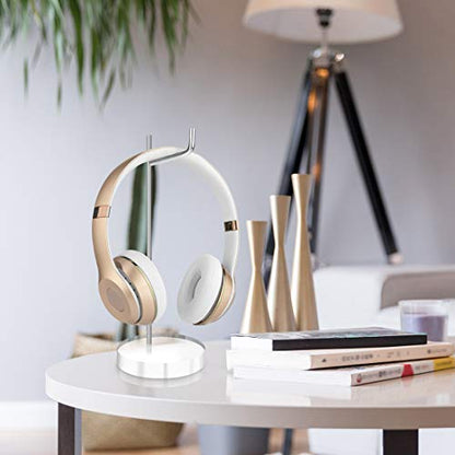 GEEKRIA Headphone Stand with Clear Acrylic Base, Steel Support Rod and Easy Assembly, Desktop Headset Holder for AirPods Max, Sony WH-1000XM Series and Other Over-Ear Headphones