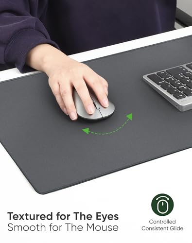 ALOANES Gray Waterproof Desk Mat, Large Mouse Pad with Extended Mouse Mat, with Anti Slip Base, Stitched Edge, Grain Jacquard Surface, Perfect for Gamer Office & Home, 3XL(35.43"x15.74"x0.12") - color: 01- Pro Gray, size: 3XL(35.4" x 15.7")