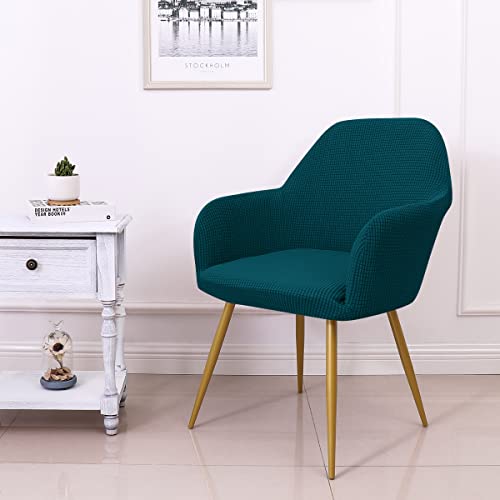 Yonus Modern Curved Back Accent Chair Slipcovers - Living Room Chair Protector, Teal - color: Teal, size: 1