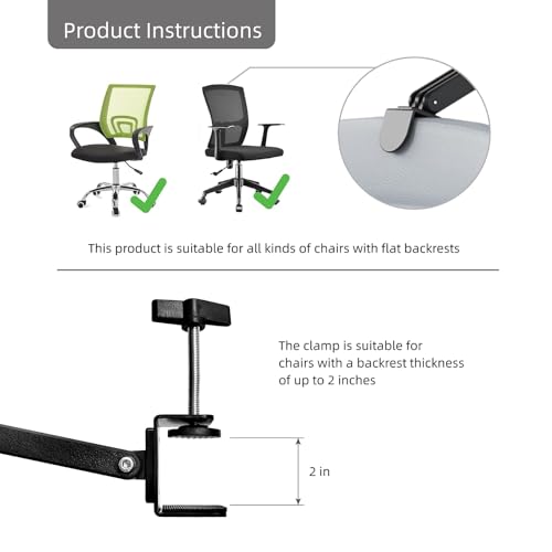 Memory Foam Headrest Attachment for Office Chair, Attachable Chair Head Rest, Desk Chair Neck Support, Elastic Sponge Head Pillow Adjustable Height and Angle (Black) - color: Black
