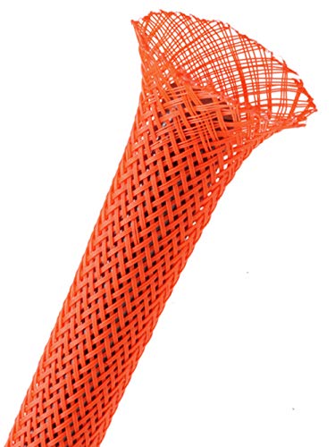 1/8" PET Expandable Braided Sleeving - Color: Neon Red - Length: 10FT - color: Neon Red, size: 0.125 Inch Dia - 10 Feet