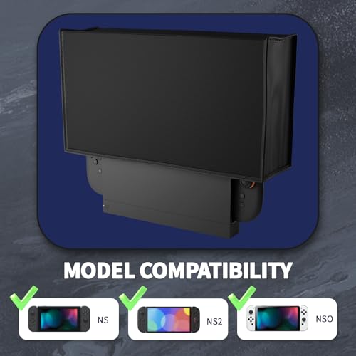 PlayVital Dust Cover for Nintendo Switch 2, Anti Scratch Dust Guard Waterproof Cover Sleeve for Nintendo Switch 2 Console & Charging Dock - Black - color: Black