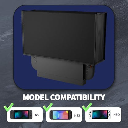 PlayVital Dust Cover for Nintendo Switch 2, Anti Scratch Dust Guard Waterproof Cover Sleeve for Nintendo Switch 2 Console & Charging Dock - Black - color: Black