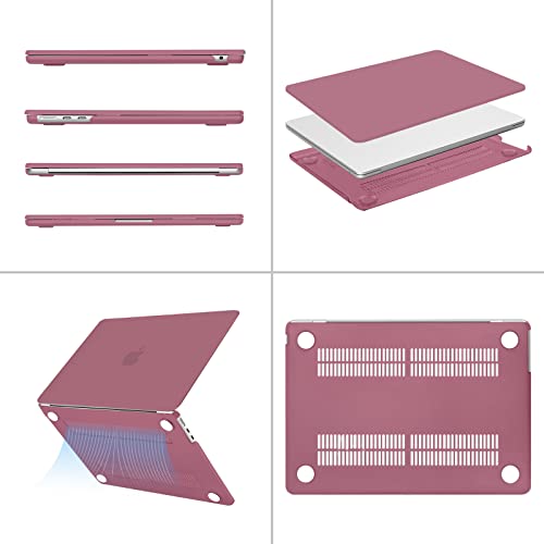 MOSISO Compatible with MacBook Air 13 inch Case M5 2026 M4 2025 M3 M2 2024-2022 A3449 A3240 A3113 A2681, Scratches-Resistant Protective Hard Shell for MacBook Air 13.6 inch Case, Dusty Rose - color: Dusty Rose