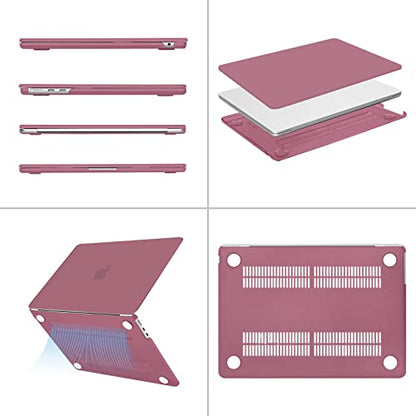 MOSISO Compatible with MacBook Air 13 inch Case M5 2026 M4 2025 M3 M2 2024-2022 A3449 A3240 A3113 A2681, Scratches-Resistant Protective Hard Shell for MacBook Air 13.6 inch Case, Dusty Rose - color: Dusty Rose