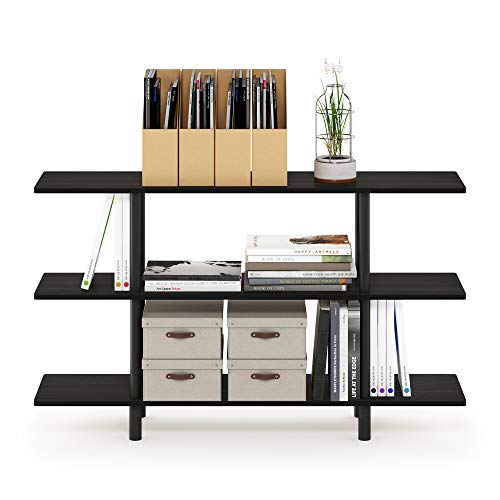 Furinno Turn-N-Tube 3-Tier Wide Display Shelf, Espresso/Black - color: Espresso/Black, style: 3-Tiers