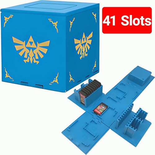 41 Switch Game Case Compatible with Nintendo Switch/Switch 2/Lite/OLED Game Cartridges – Themed Game Holder Storage Cube Box – Portable Compact for Easy Carrying Blue Kingdom - color: Blue Z