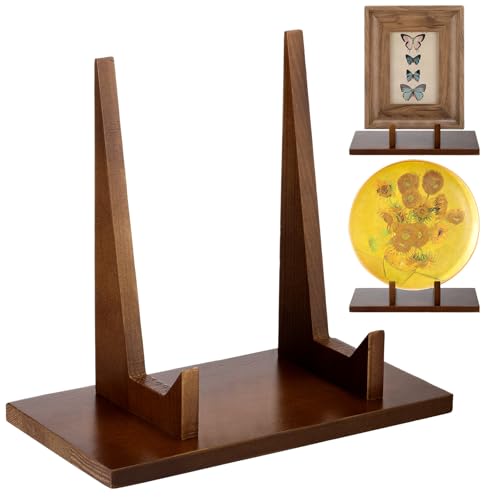 RattanView 1 Pcs Wood Plate Stand for Display 12 Inch Plate Holder Display Frame Picture Photo Card Tabletop Decorative Stand - size: 12 Inch