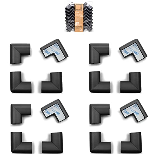 Roving Cove HeftyFit Corner Protector for Baby (16 Large Corners), Heavy-Duty Soft Rubber Foam Furniture Corner Bumper Guards, 3M Adhesive Pre-Taped, Onyx Black - color: Onyx Black, size: Large 16 Count (Pack of 1)