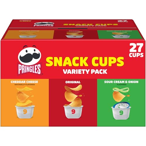 Pringles Potato Crisps Chips, Lunch Snacks, Snack Cups, Variety Pack, 19.3oz Box (27 Cups) - size: 1 Count (Pack of 1)