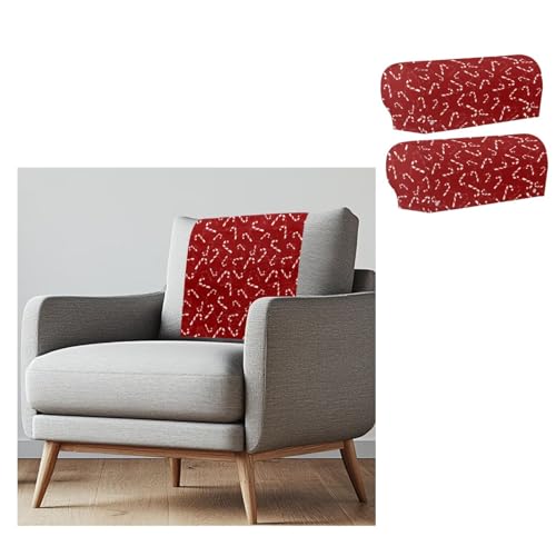 Christmas Candy Sofa Headrest Armrest Cover Set Sofa Chair Protector Covers Armchair Headrest Cover, Fade Resistant Couch Slipcover Non Slip Furniture Protector Lounge Couch Cvers - color: Christmas Candy