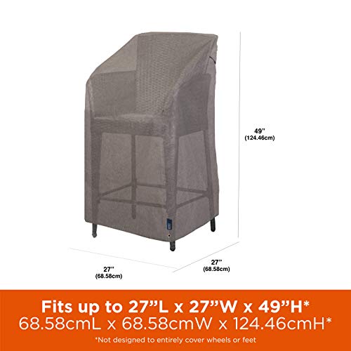 Modern Leisure Garrison Stackable/High Back Bar Chair Cover, Waterproof, 27"L x 27"W x 49"H, Granite - color: Granite
