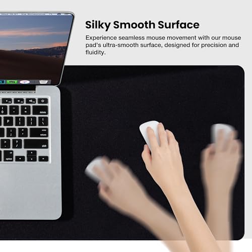 ALOANES Large Gaming Mouse Pad Keyboard Mat with Non-Slip Rubber Base | Black 2PC Desk Mat Mousepad for Computer Gamer Office Home XL 31.5"x11.81"x0.12" - color: 00- Black, size: 2PC XL(31.5" x 11.8")