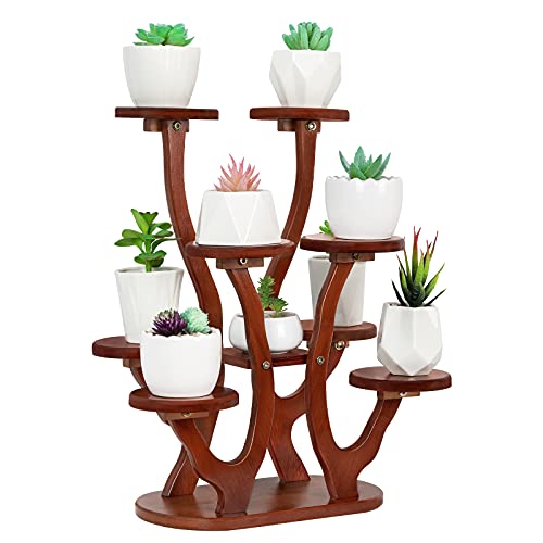 Jotsport 9 Pots Mini Succulent Stand Windowsill Small Plant Stand Multi Layers Succulents Display Shelf Kitchen Windowsill Desk Tabletop Plant Holder