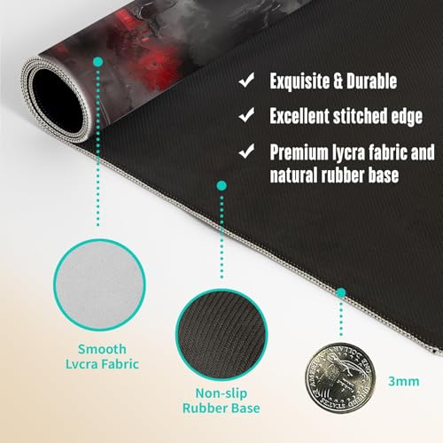 Extended Gaming Mouse Pad, Large Mouse Mat 3 mm Nature Rubber Base Mousepad with Stitched Edges, Non-Slip Desk Mat for Office Home Great Gift 31.5x11.8 Inch (Dark Canyon 3) - color: Dark Canyon 3