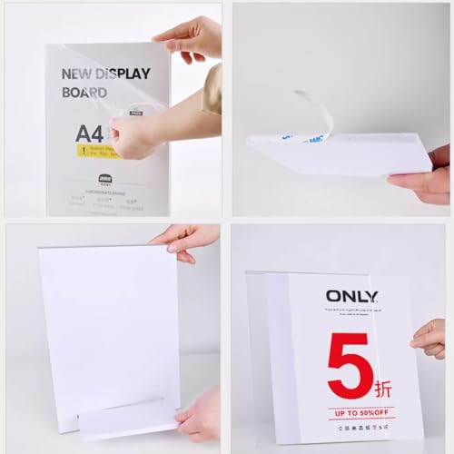 Acrylic Sign Holder A3/A4/A5 Menu Displays L Shape Sign Stand Table Top Sign Stand (Vertical A5 148×210mm/ 5.83×8.27 inches) - color: Vertical A5 148×210mm/ 5.83×8.27 inches