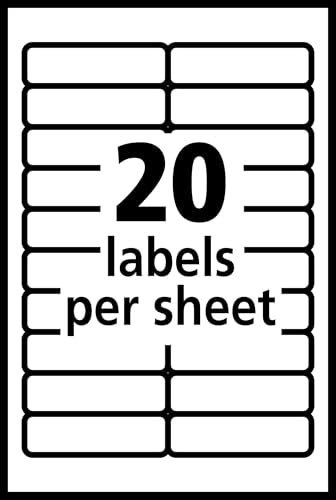 Avery Self-Adhesive Removable Labels, 0.5 x 1.75 Inches, 840 Per Pack, White Label Stickers (05422) - size: 1/2" x 1 3/4"