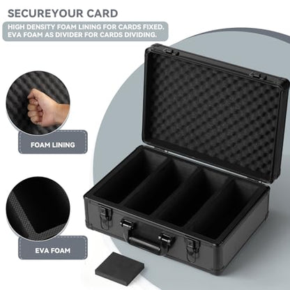 novelinks Trading Card Storage Box for 3" x 4" 35pt Rigid Cards, Toploader Organizer Case, Trading & Sports Cards, Graded & Rating Card Holder Box, with 2 DIY Partitions (4 Card Slots) - size: 4 Card Slots