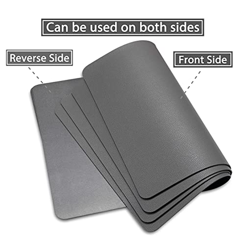 Wipeable Placemats Leather Table Mats Waterproof Heat-Resistant Easy to Clean for Dining Table Set Kitchen Table (2, Grey) - color: Gray, size: set of 2