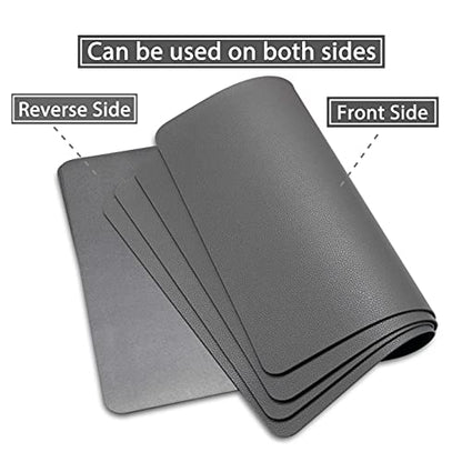 Wipeable Placemats Leather Table Mats Waterproof Heat-Resistant Easy to Clean for Dining Table Set Kitchen Table (2, Grey) - color: Gray, size: set of 2