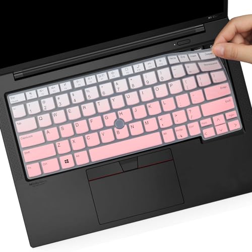 Keyboard Cover for 14" Lenovo Thinkpad x1 Carbon Gen 11/10, ThinkPad T14 T14s Gen 4/3, ThinkPad L14 P14s Gen 3，ThinkPad X1 Yoga Gen 8/7, Thinkpad E14 Gen 5 14 inch Laptop-Ombrepink - color: Ombrepink