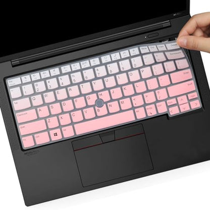 Keyboard Cover for 14" Lenovo Thinkpad x1 Carbon Gen 11/10, ThinkPad T14 T14s Gen 4/3, ThinkPad L14 P14s Gen 3，ThinkPad X1 Yoga Gen 8/7, Thinkpad E14 Gen 5 14 inch Laptop-Ombrepink - color: Ombrepink