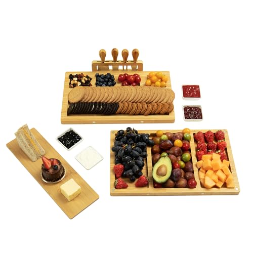 drmvalg Charcuterie Board Cheese Tray Set with Stainless Steel Knives, Slates and Bowls. Gift for Housewarming, Wedding Couple, Bridal Shower (cb001) - size: cb001