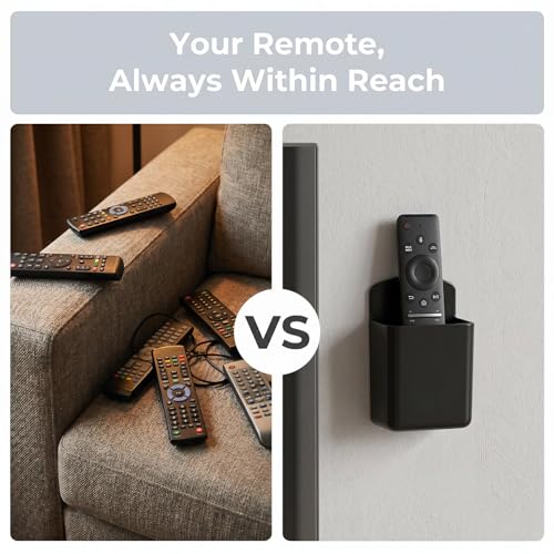 2 PCS Remote Control Holder Wall Mount, TV Remote Control Holder, Self Adhesive Pen Holder Organizers and Accessories for Home Office School (2, White+Black) - color: Set of 2-1 White+1 Black