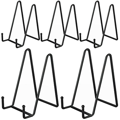 IBosins 5 Pack 6 Inch Plate Holder Display Stands, Metal Black Frame Stand for Picture, Book, Photo Easel, Creation, Collectibles - color: Black, size: 6 Inch