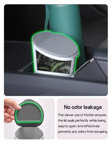 BMZX Car Trash Can with Lid - Small Car Cup Holder Trash Bin, Fits Auto, Home, Office - Grey 1 Pack - color: Grey