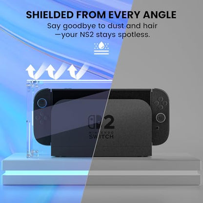 PlayVital Clear Acrylic Dust Cover for Nintendo Switch 2 | Transparent Display Box for Switch 2 Dock Mode, Magnetic Ventilation Top - Transparent - color: Transparent