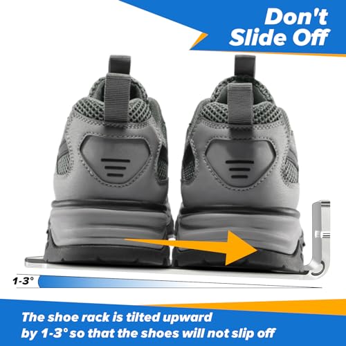 6Pcs Floating Shoe Display Shelf with LEDs, 8 x 3.9 Inch Clear Acrylic Wall Mounted Sneaker Rack, Glowing Levitating Shelves with 15 Screw Kits for Bedroom Gaming Room Shoe Store